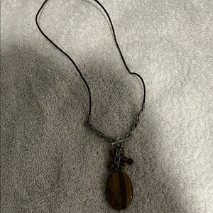Park Lane Black and Brown Pendant Necklace